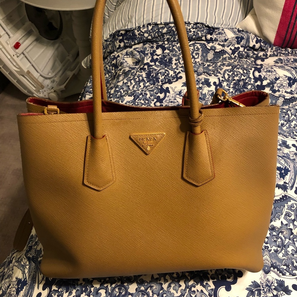 Prada Saffiano Double Tote Bag